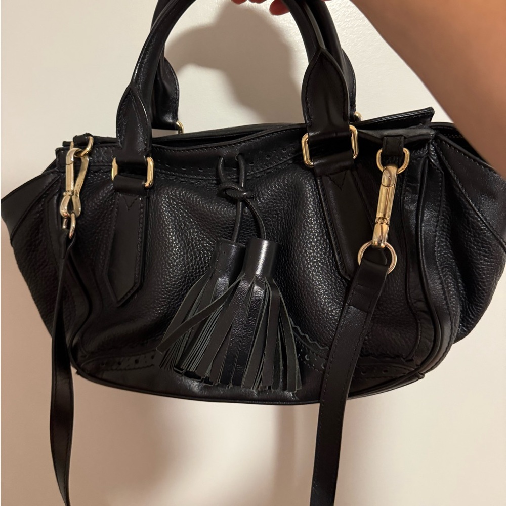 Burberry Black Crossbody Bag with Gold Accents